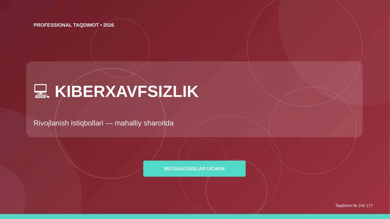 Kiberxavfsizlik: rivojlanish istiqbollari (mahalliy sharoitda) [mutaxassislar uchun]