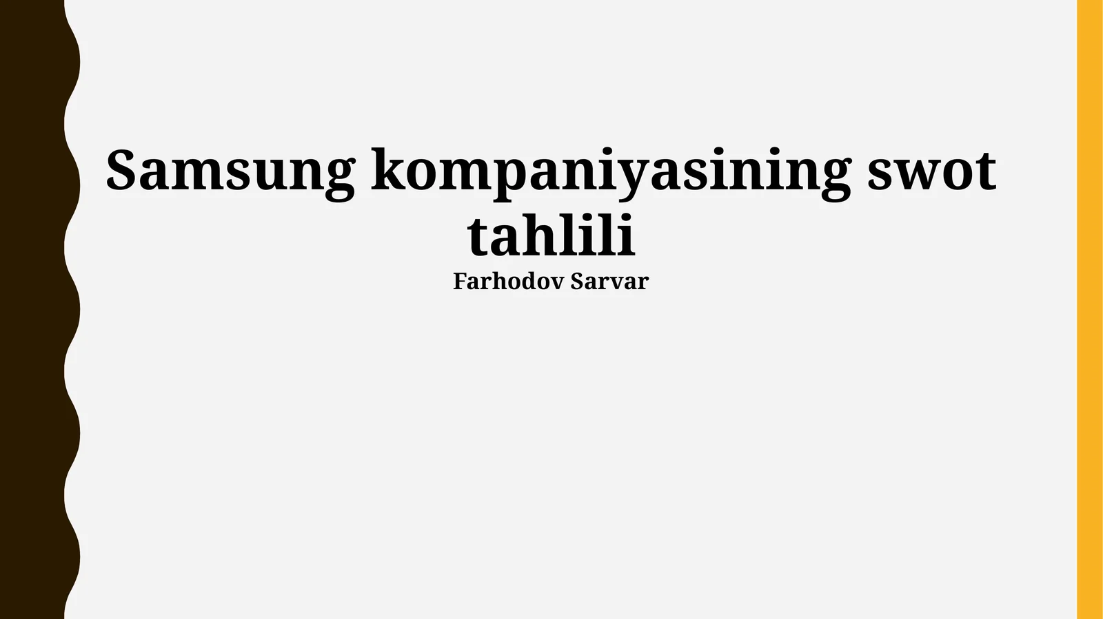 Samsung kompaniyasining swot tahlili