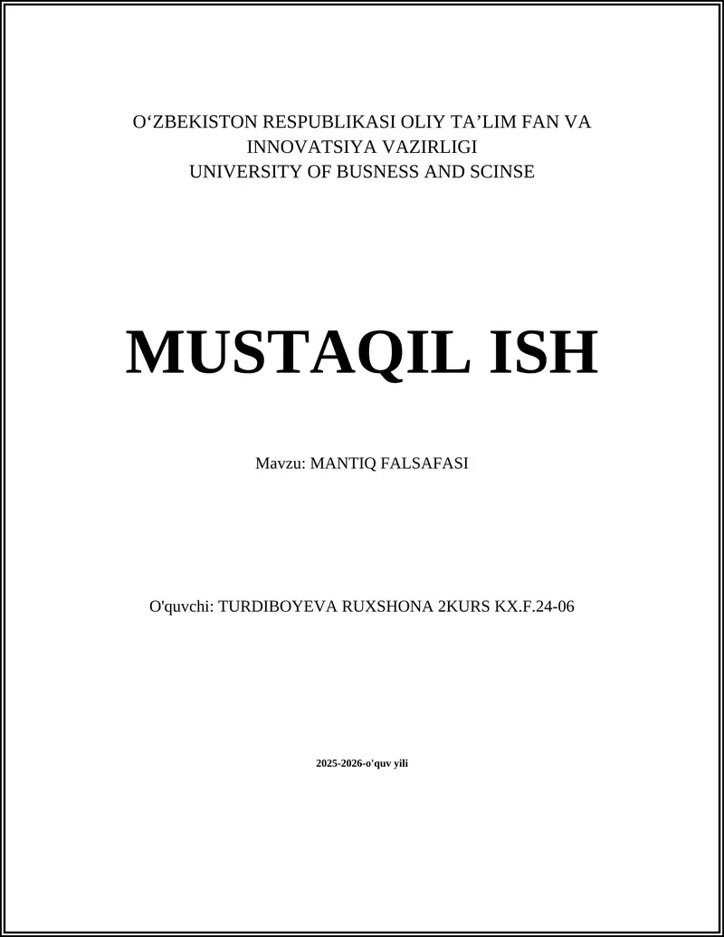 MANTIQ FALSAFASI