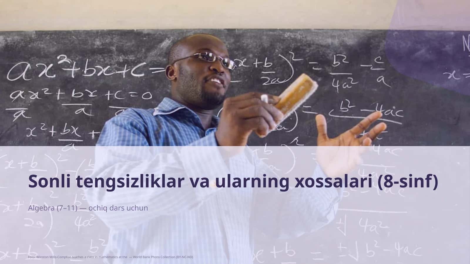 Sonli tengsizliklar va ularning xossalari (8-sinf)
