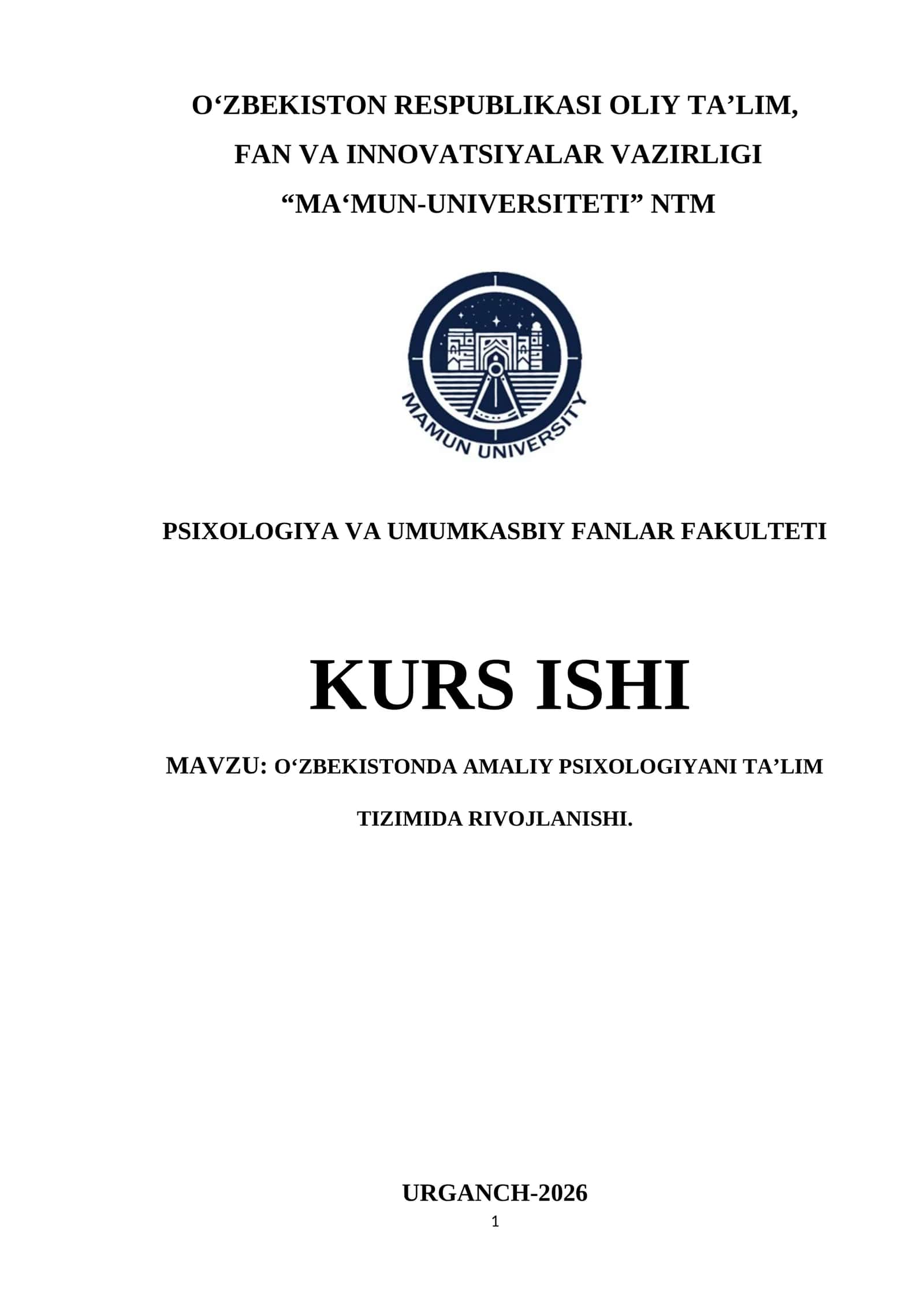 Amaliy psixologiya Ta'limi