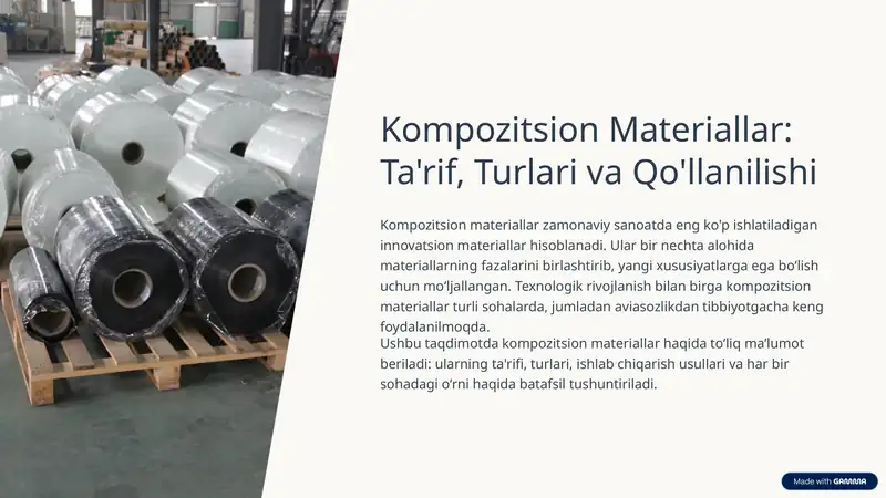 Kompozitsion Materiallar: Ta'rif, Turlari va Qo'llanilishi