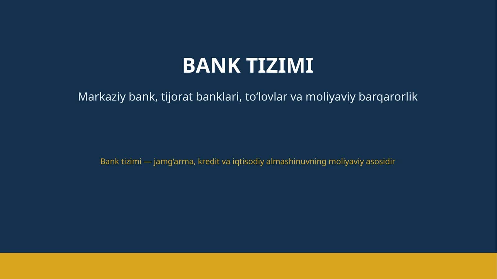 BANK TIZIMI