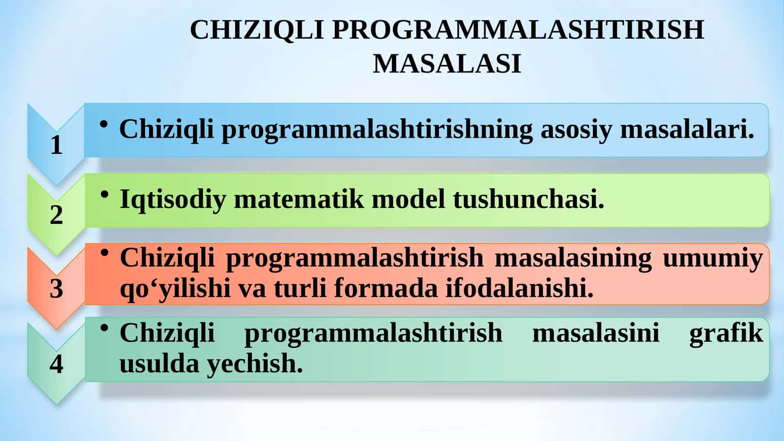 Chiziqli programmalashtirish