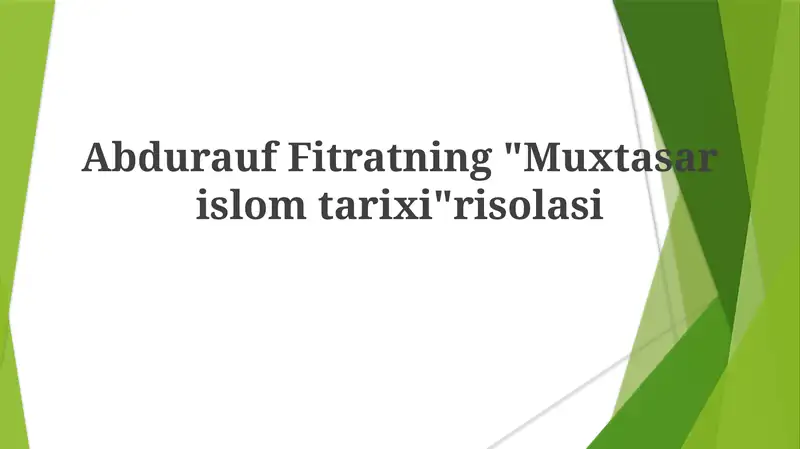 Muxtasar Islom tarixi risolasi