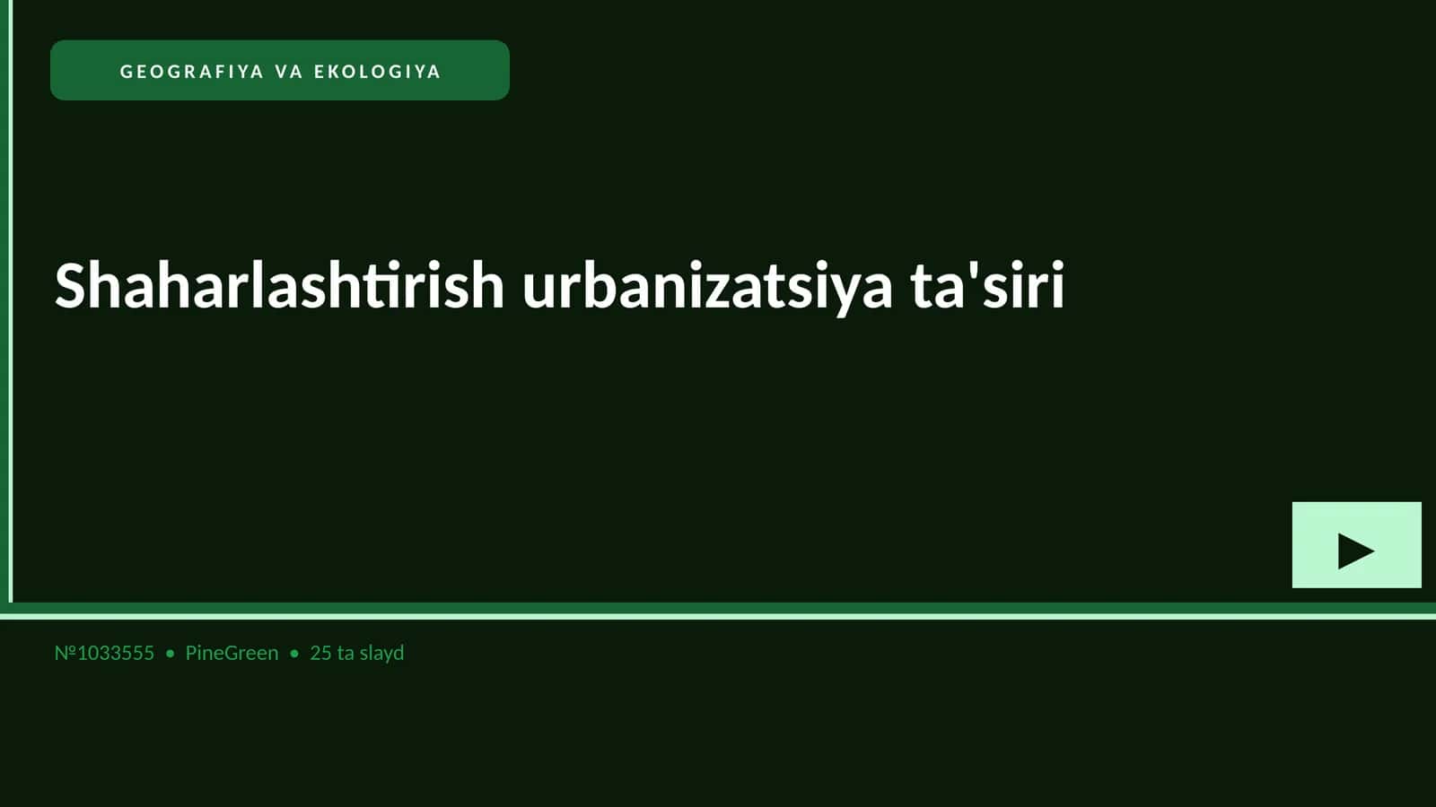 Shaharlashtirish urbanizatsiya ta'siri