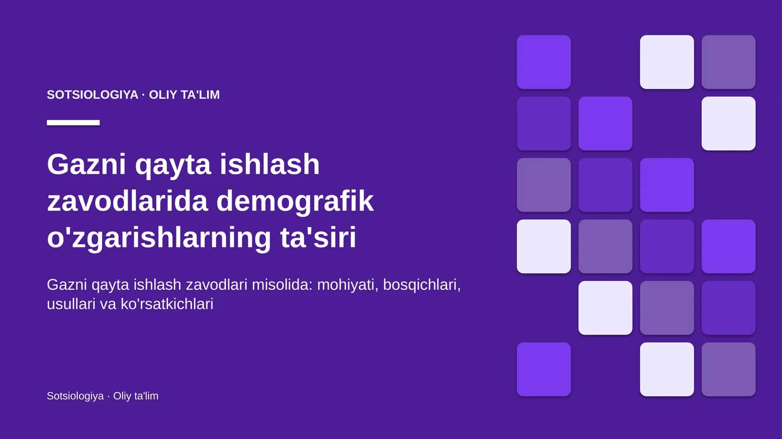 gazni qayta ishlash zavodlarida demografik o'zgarishlarning ta'siri 3554