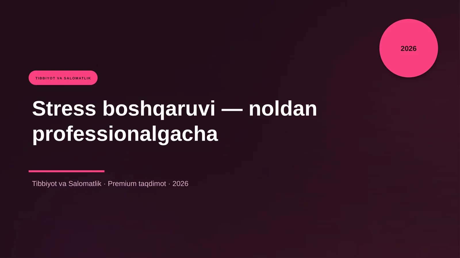 Stress boshqaruvi — noldan professionalgacha
