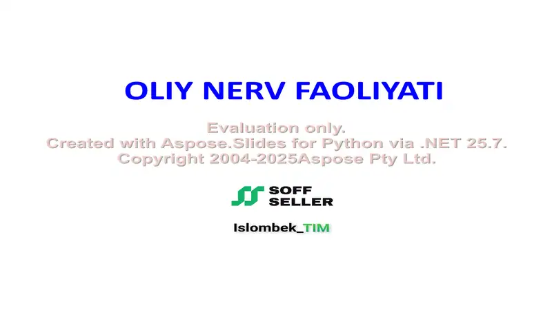 Oliy nerv faoliyati