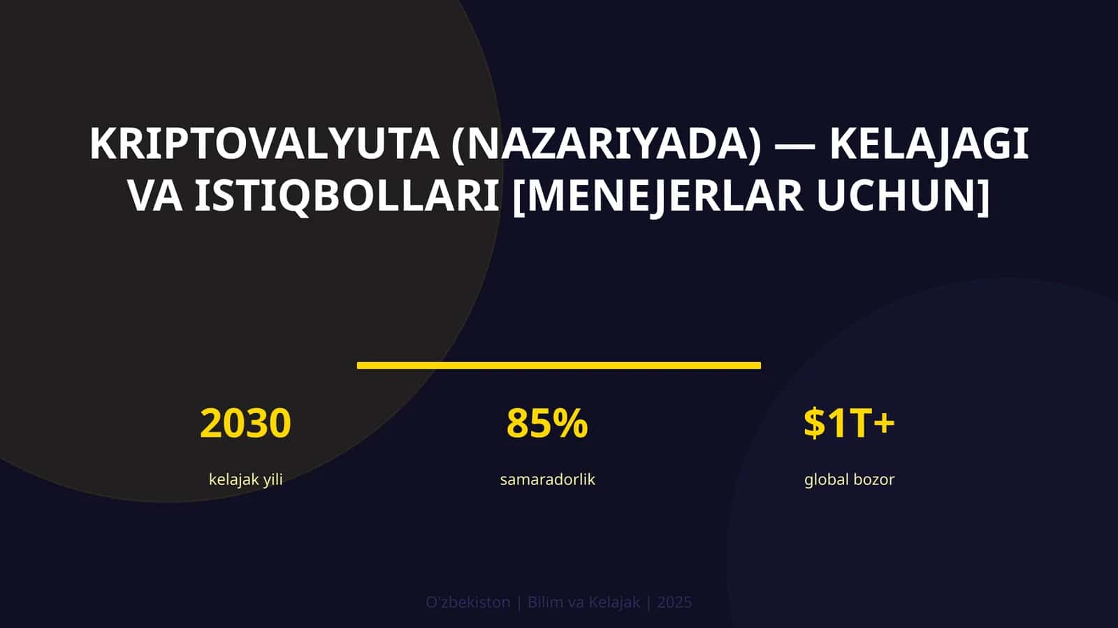 Kriptovalyuta (nazariyada) - kelajagi va istiqbollari [menejerlar uchun]