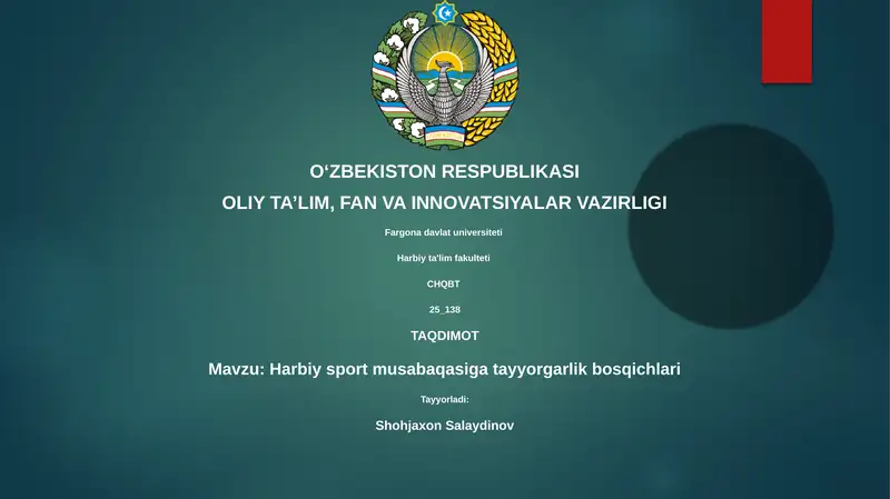 Harbiy sport musabaqasiga tayyorgarlik bosqichlari
