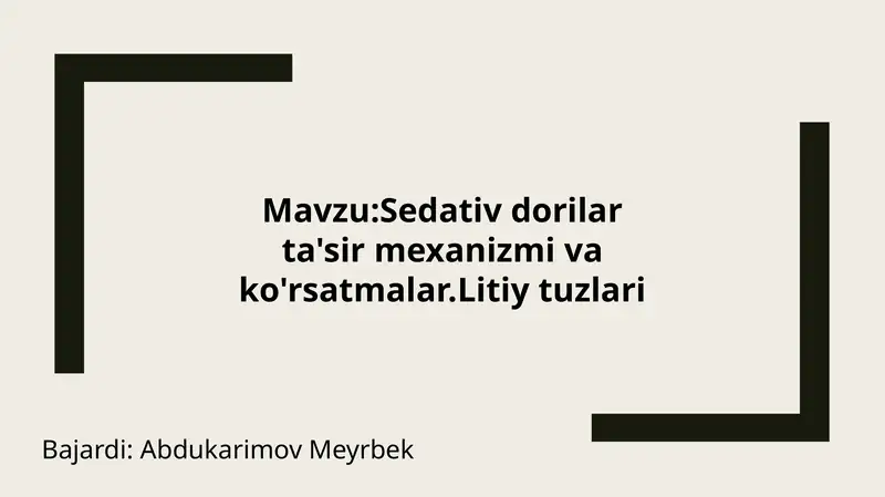 Sedativ dorilar tuzlari