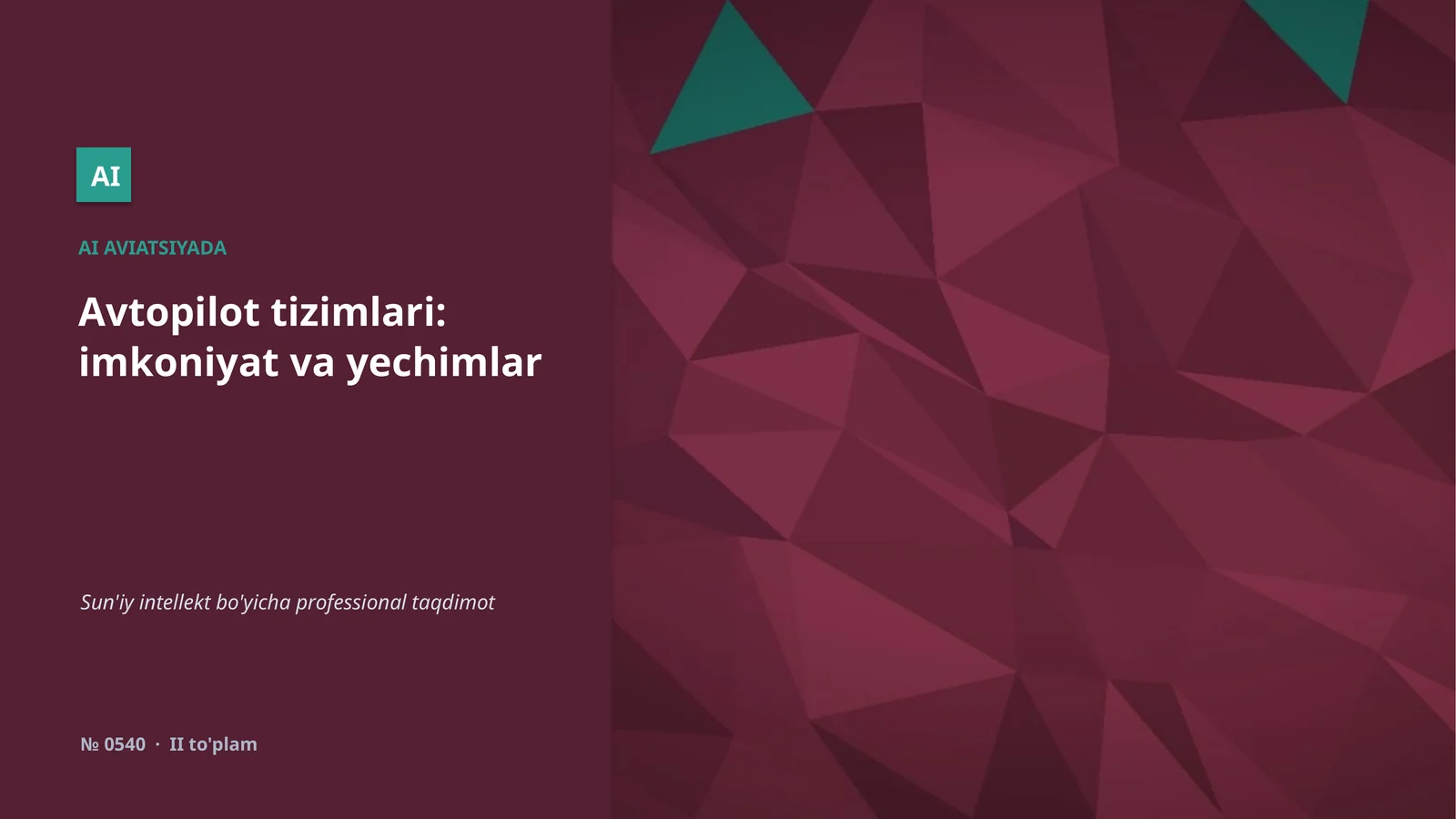 Avtopilot tizimlari: imkoniyat va yechimlar