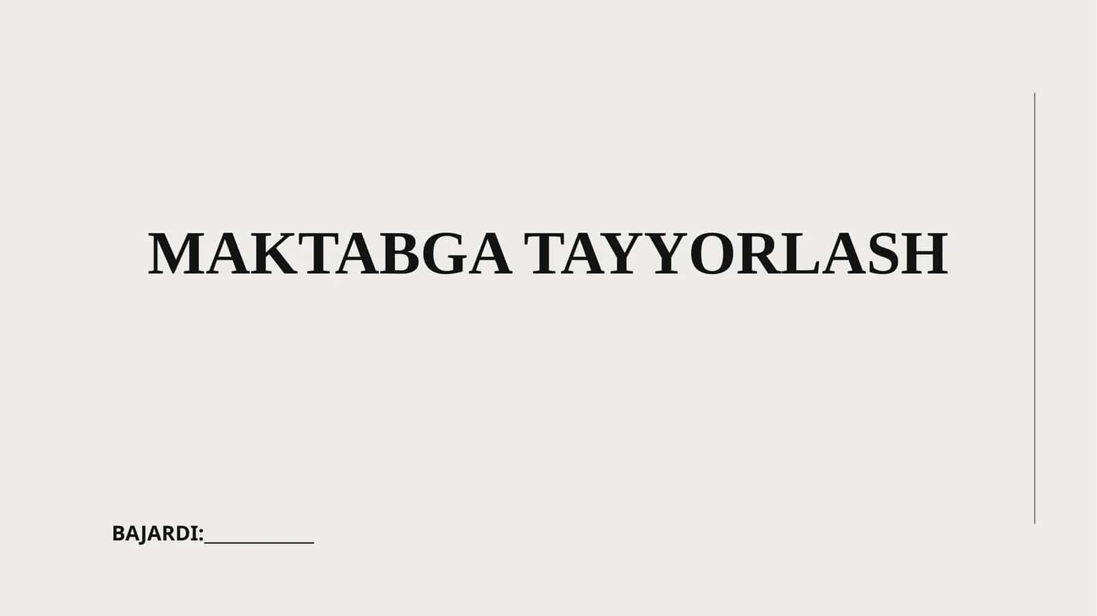 Maktabga tayyorlash