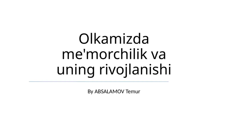 Arxitektura tarixi