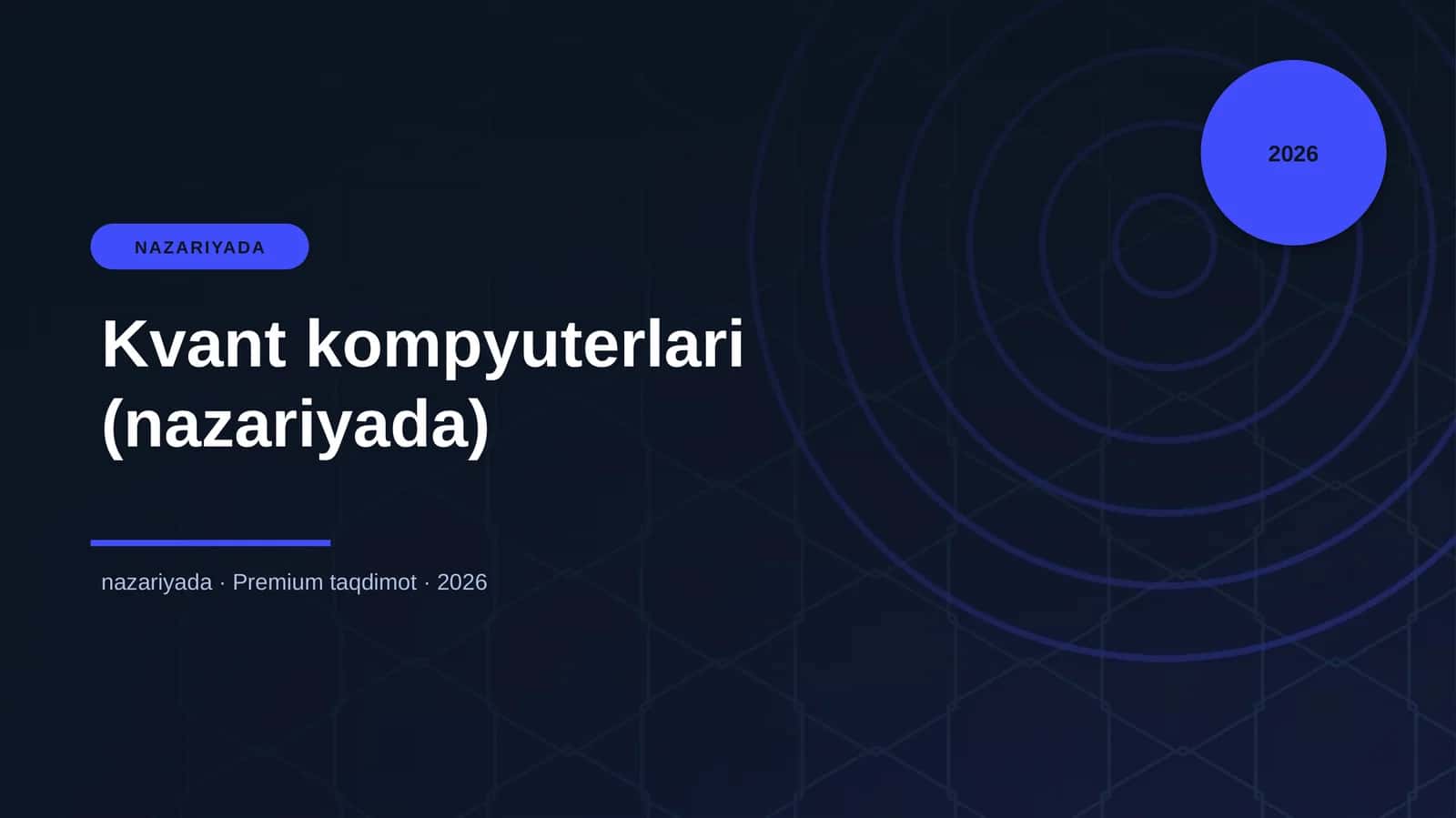 Kvant kompyuterlari (nazariyada)