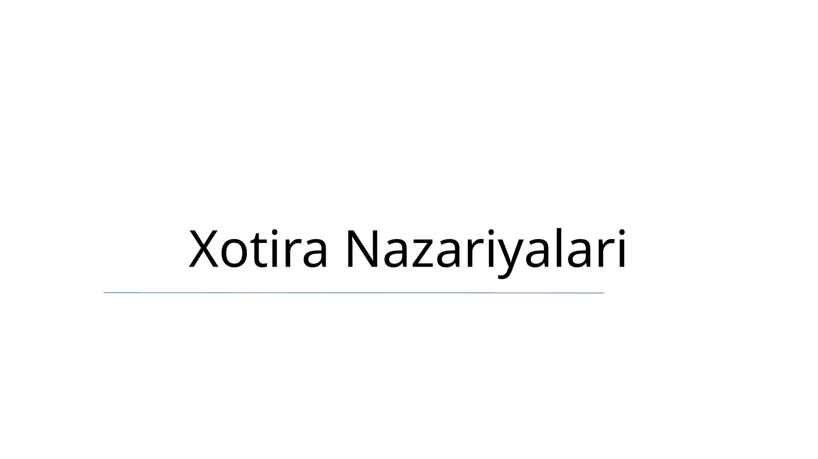 Xotira Nazariyalari