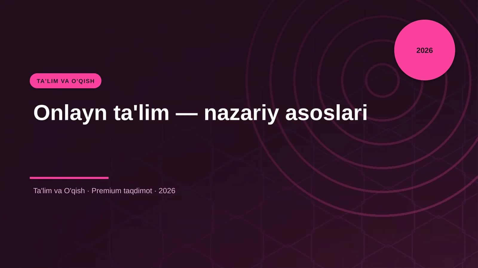 Onlayn ta'lim — nazariy asoslari