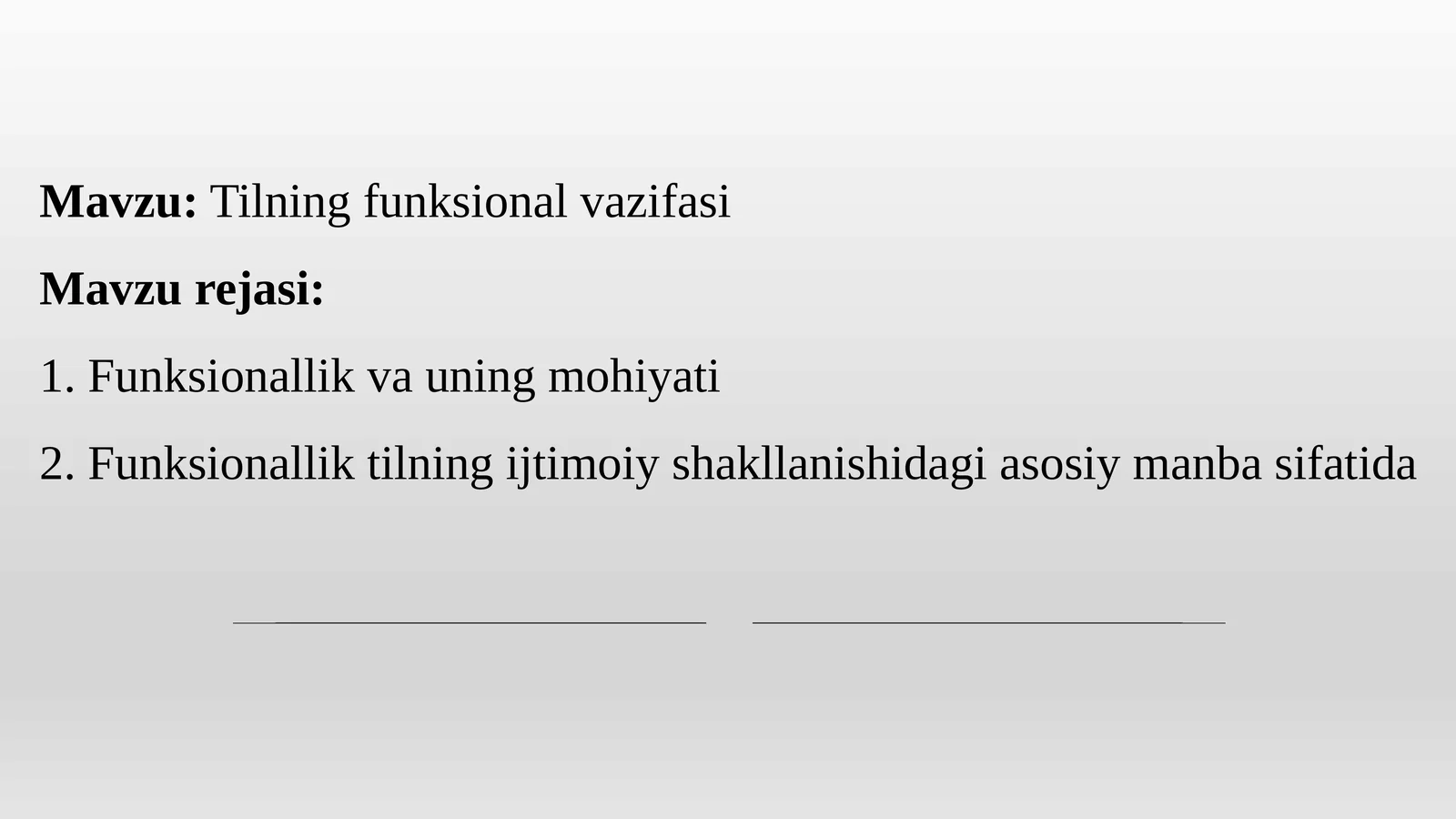 Tilning funksional vazifasi
