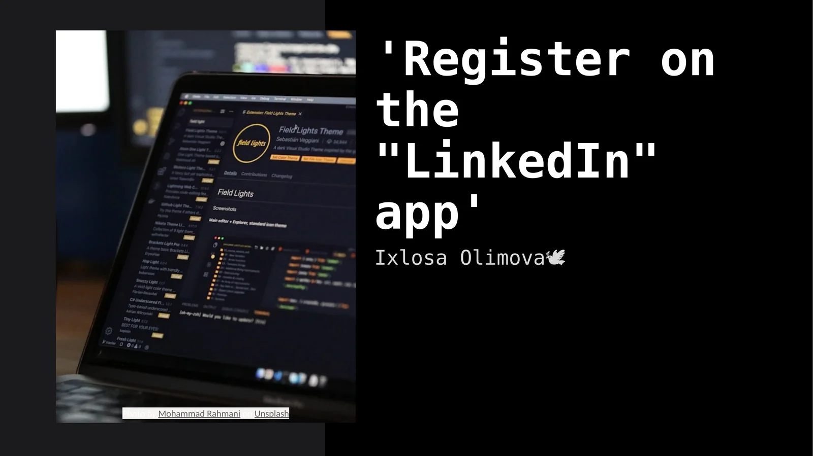 'Register on the "LinkedIn" app'