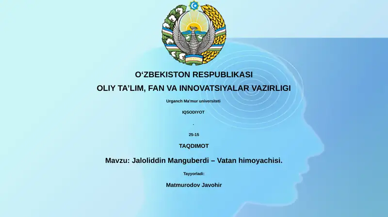 Jaloliddin Manguberdi – Vatan himoyachisi