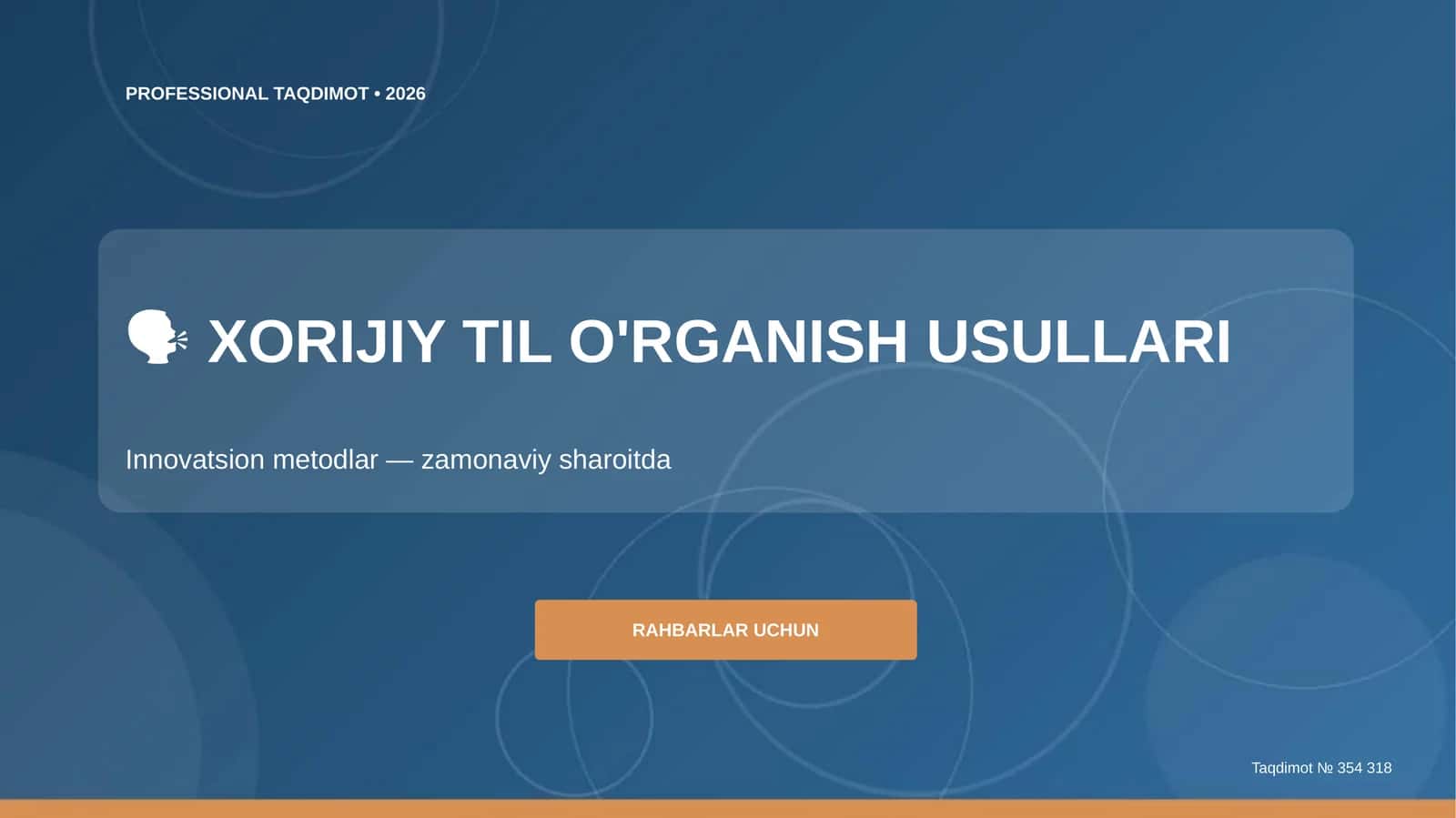 XORIJIY TIL O'RGANISH USULLARI