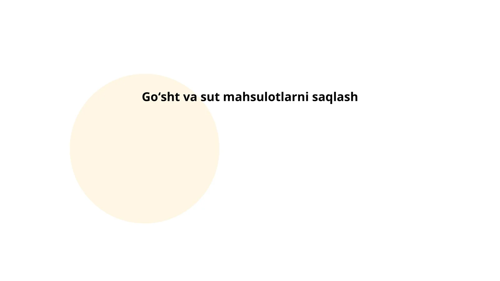 Goʻsht va sut mahsulotlarni saqlash
