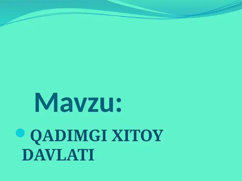 QADIMGI XITOY DAVLATI