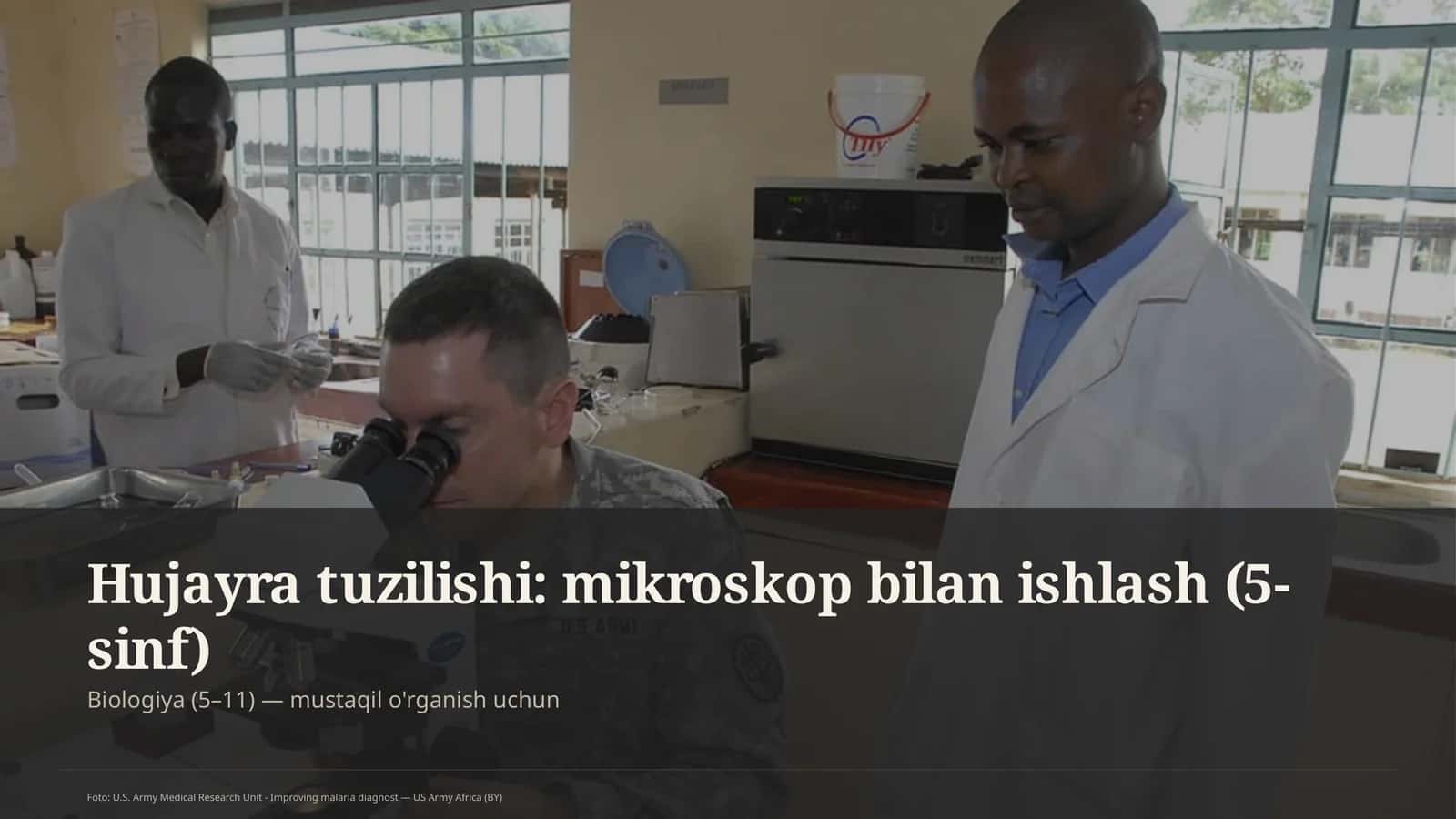 Hujayra tuzilishi: mikroskop bilan ishlash (5-sinf)