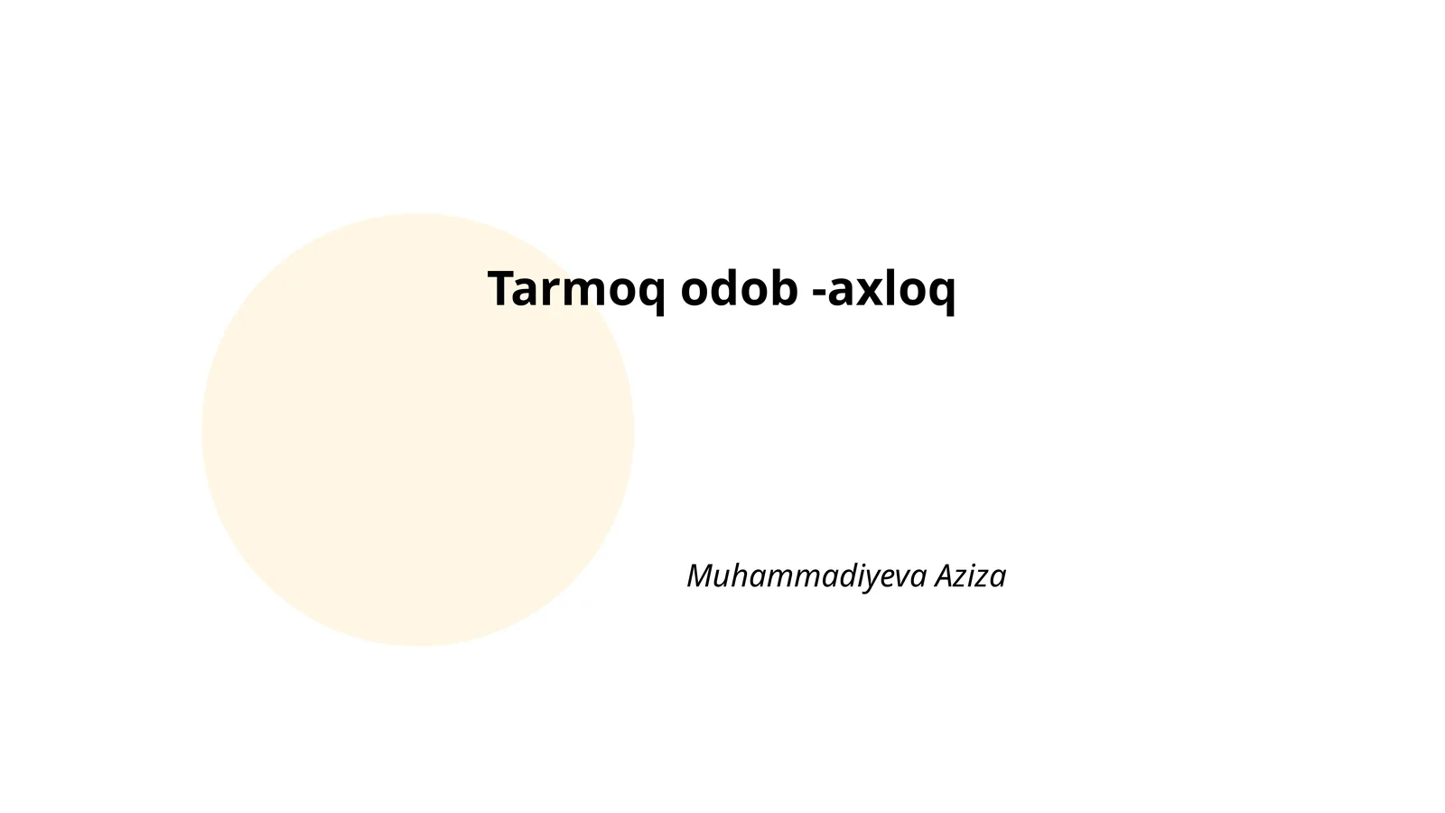 Tarmoq odob -axloq