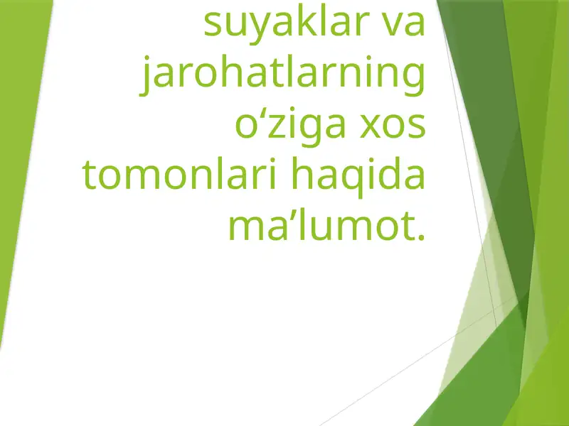 Bolalarda O‘ziga Xos Jarohatlanish