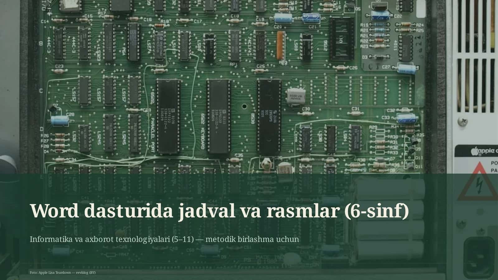 Word dasturida jadval va rasmlar (6-sinf)