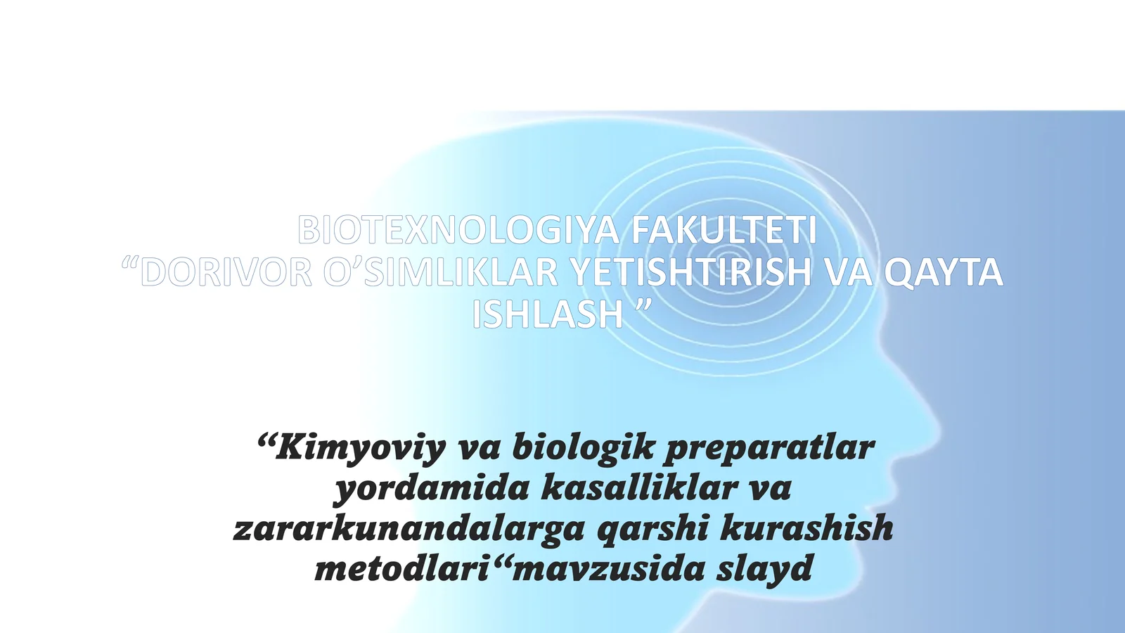 Kimyoviy va Biologik Preparatlar Yordamida Kasalliklar va Zararkunandalarga Qarshi Kurashish Usullari