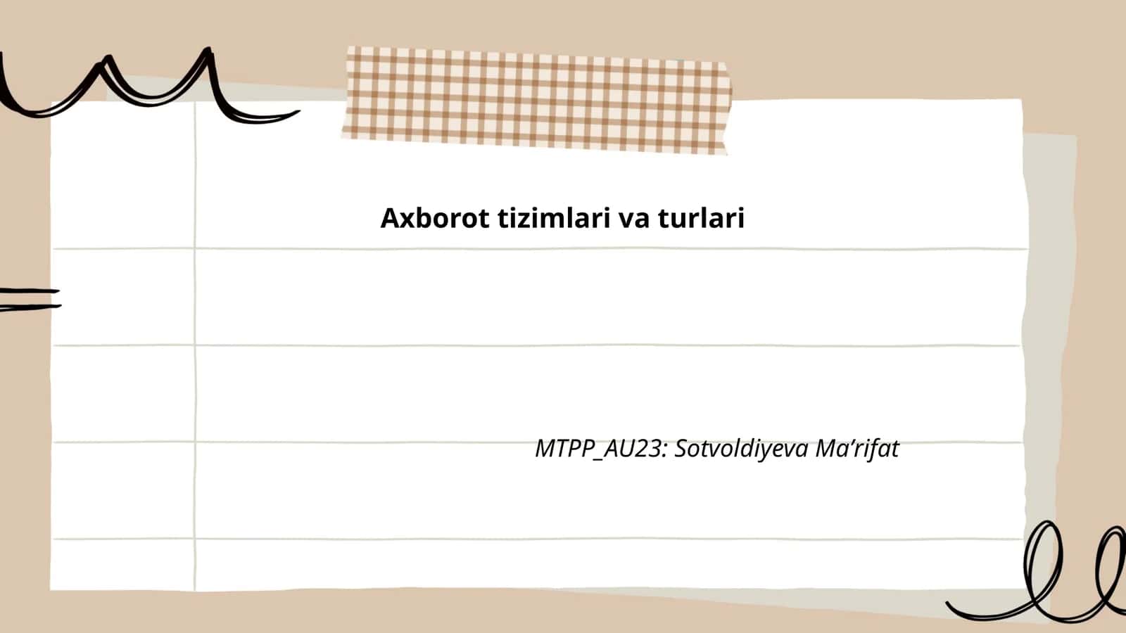 Axborot tizimlari va turlari