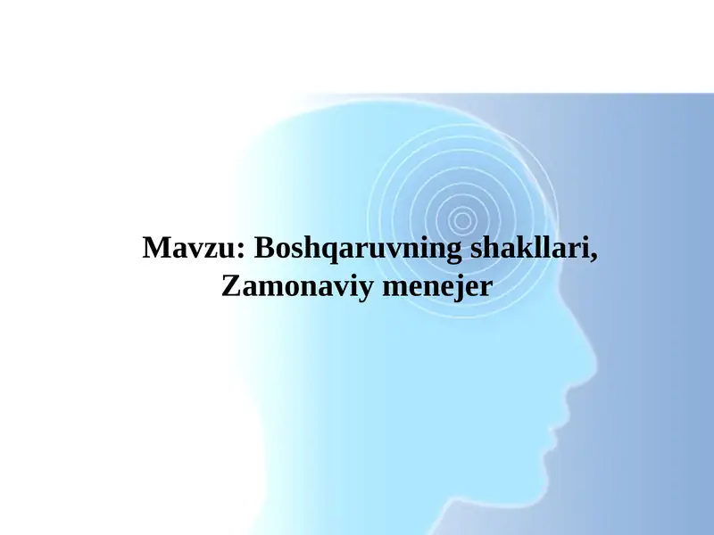 Boshqaruvning shakllari, Zamonaviy menejer