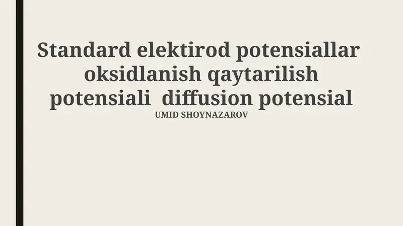 Standart Elektrod Potensiallari