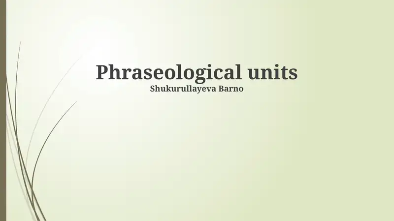 Phraseological units