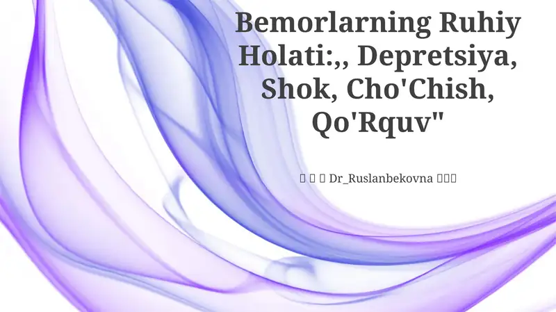 Bemorlarning Ruhiy Holati
