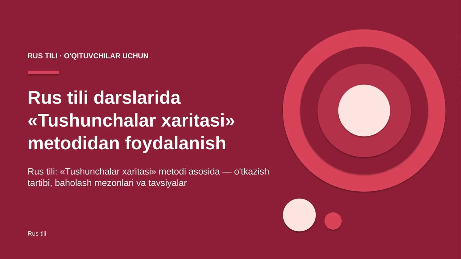 rus tili darslarida tushunchalar xaritasi metodidan foydalanish 7837