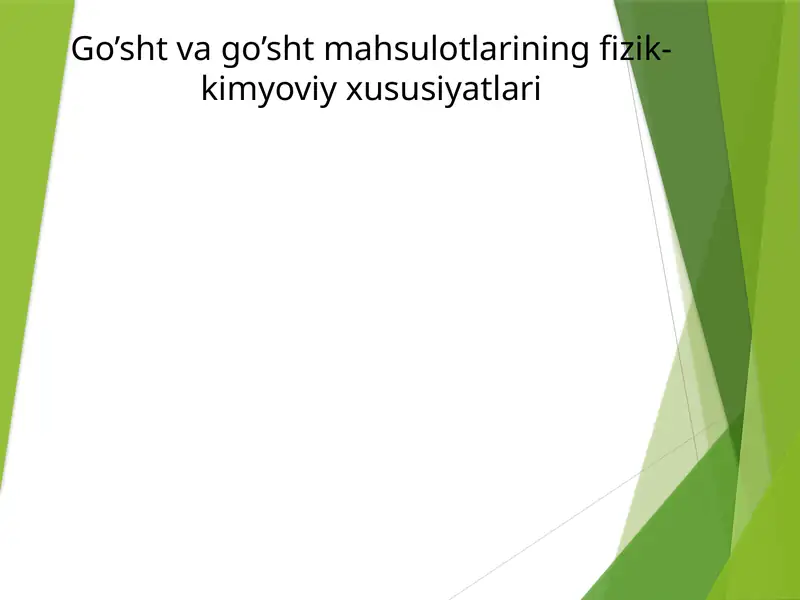 Go’sht va go’sht mahsulotlari