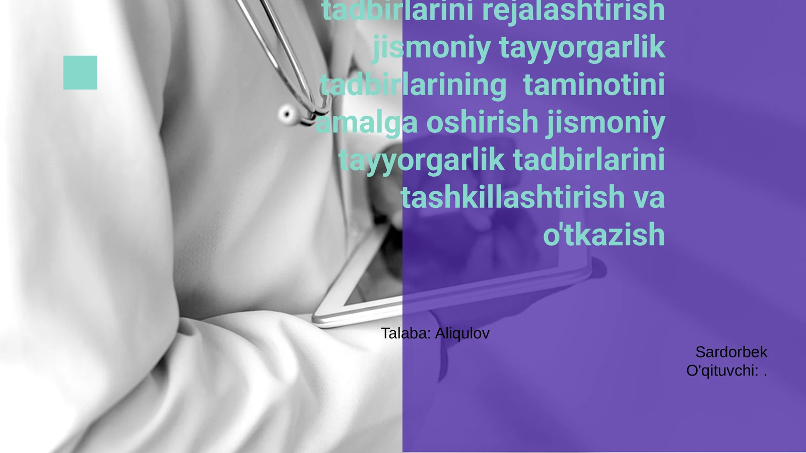 Jismoniy Tayyorgarlik Tadbirlari