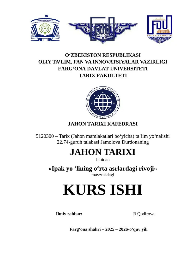 Ipak yoli o‘rta asrlarda