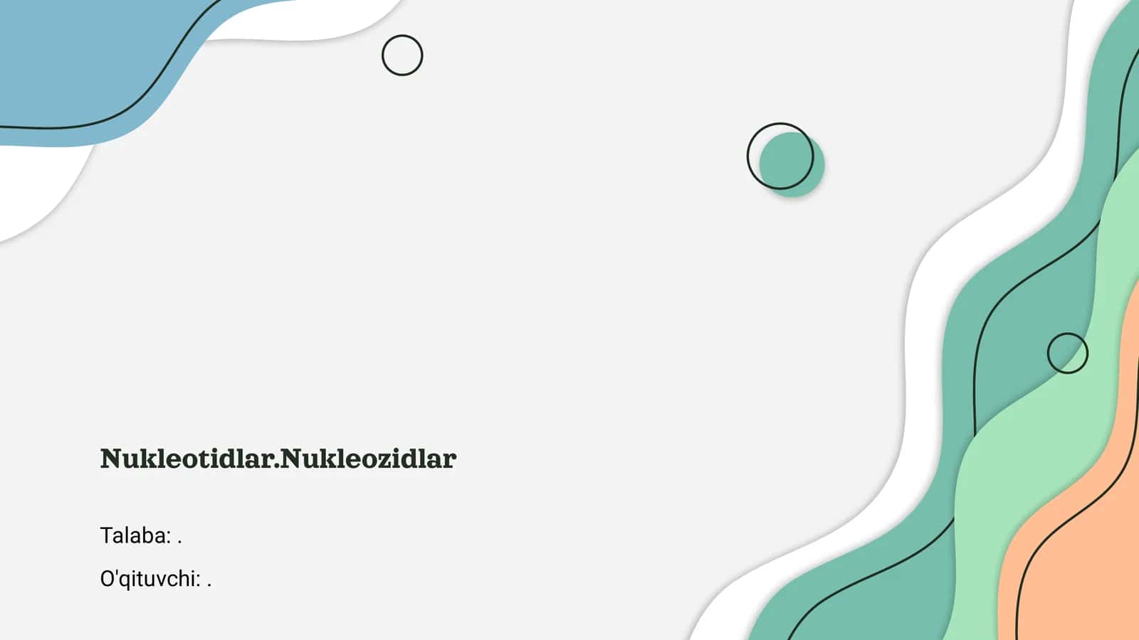 Nukleotidlar.Nukleozidlar