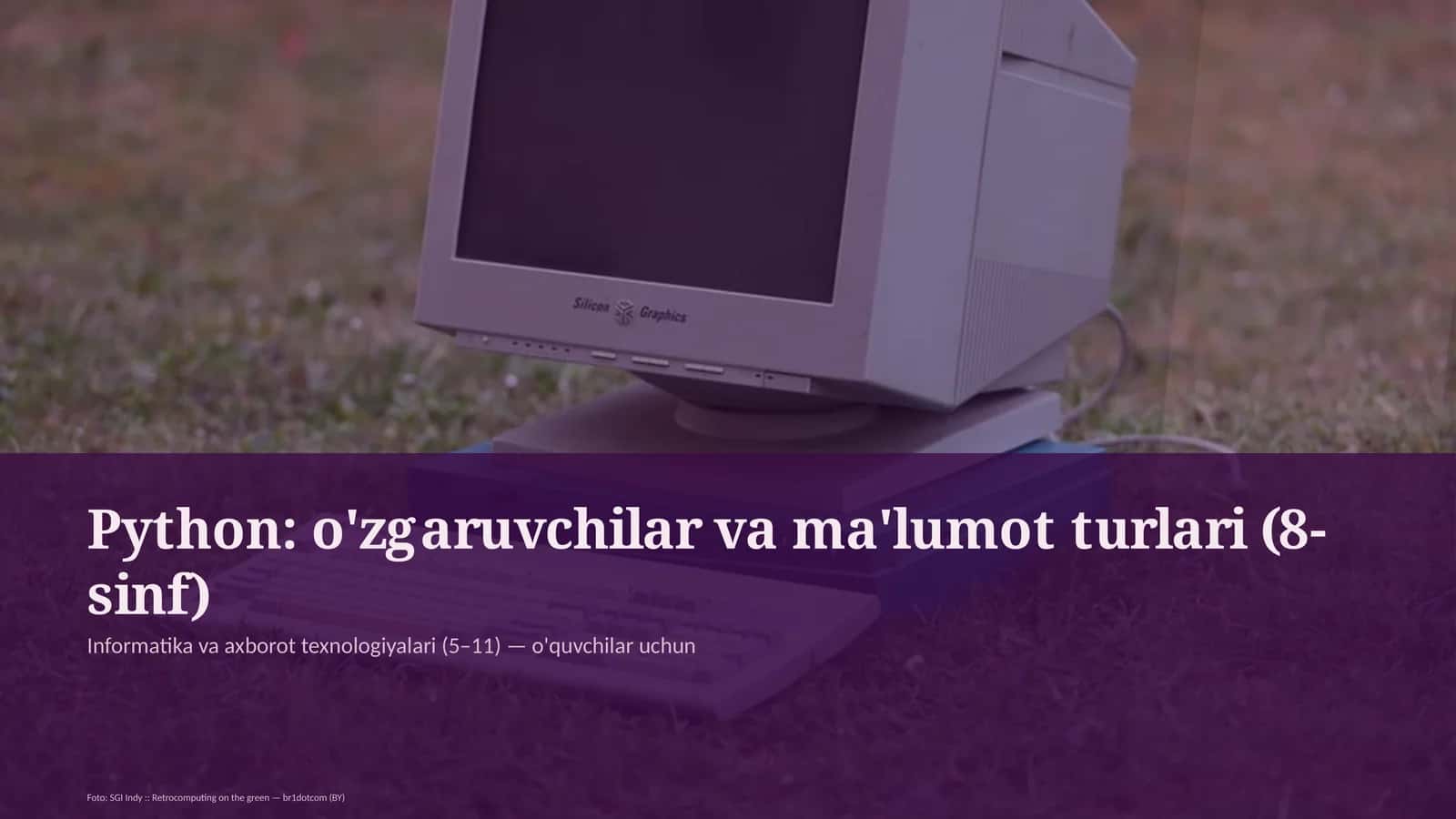 Python: o'zgaruvchilar va ma'lumot turlari (8-sinf)