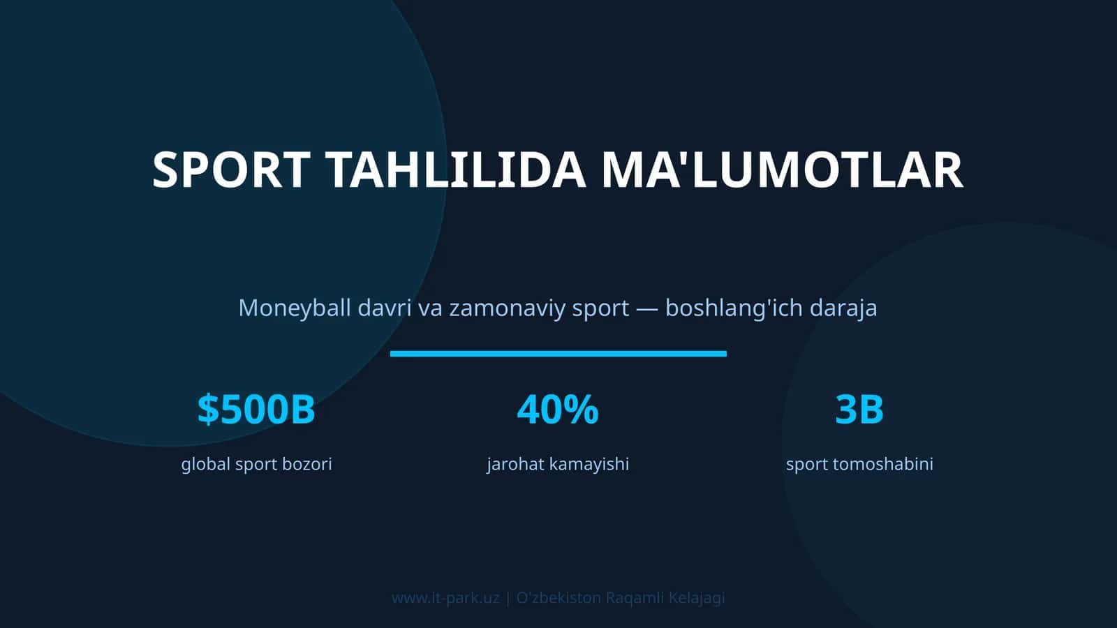 Sport tahlilida ma'lumotlar