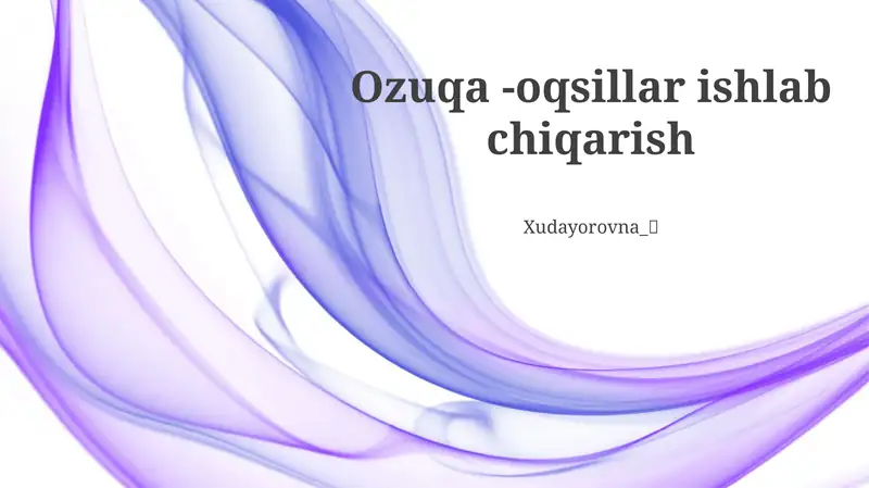 Ozuqa - oqsillar ishlab chiqarish