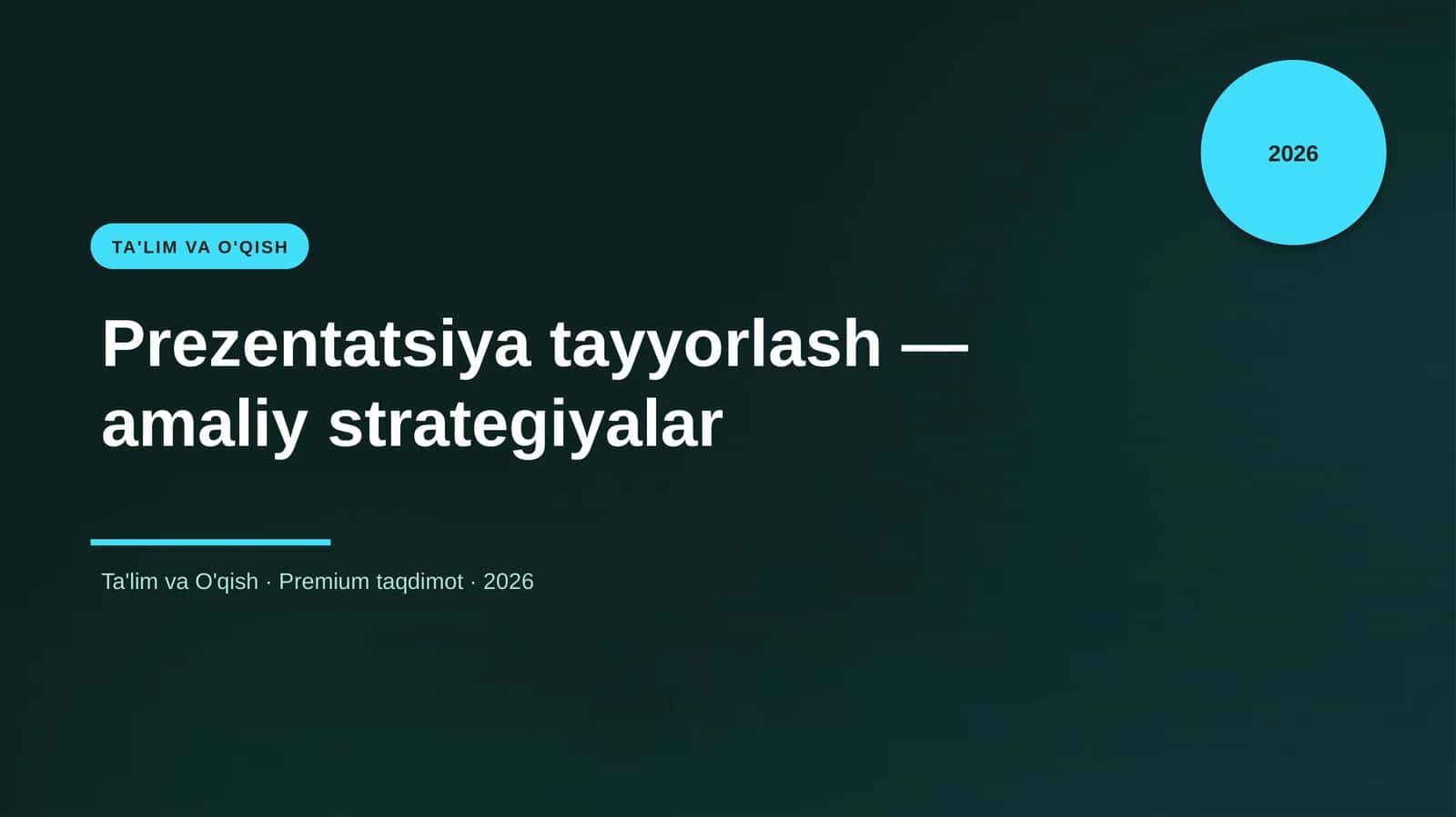 Prezentatsiya tayyorlash — amaliy strategiyalar