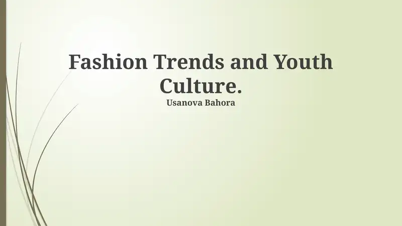Fashion Trends and Youth Culture