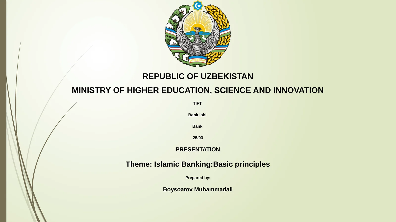 Islamic Banking:Basic principles