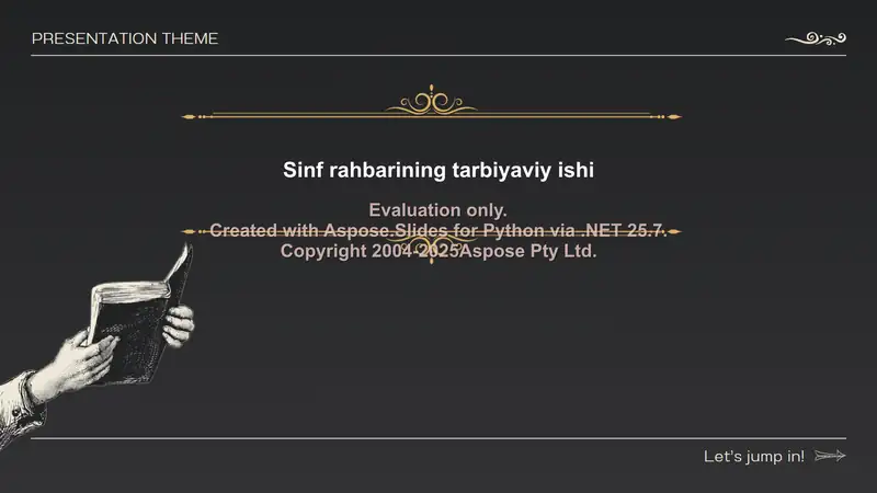 Sinf rahbarining tarbiyaviy ishi
